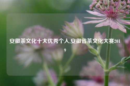 安徽茶文化十大优秀个人,安徽省茶文化大赛2019