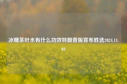 冰糖茶叶水有什么功效特朗普版宣布胜选2024.11.04