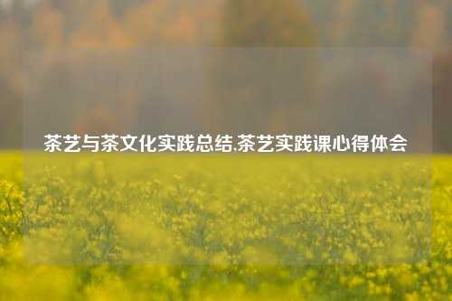 茶艺与茶文化实践总结,茶艺实践课心得体会