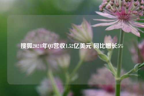 搜狐2024年Q3营收1.52亿美元 同比增长5%