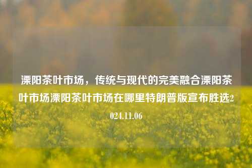 溧阳茶叶市场，传统与现代的完美融合溧阳茶叶市场溧阳茶叶市场在哪里特朗普版宣布胜选2024.11.06