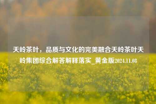 天岭茶叶，品质与文化的完美融合天岭茶叶天岭集团综合解答解释落实_黄金版2024.11.08