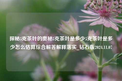 探秘5克茶叶的奥秘5克茶叶是多少5克茶叶是多少怎么估算综合解答解释落实_钻石版2024.11.07