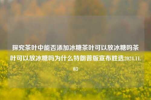 探究茶叶中能否添加冰糖茶叶可以放冰糖吗茶叶可以放冰糖吗为什么特朗普版宣布胜选2024.11.03