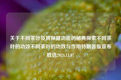 关于不同茶叶及其保健功能的秘典探索不同茶叶的功效不同茶叶的功效与作用特朗普版宣布胜选2024.11.07