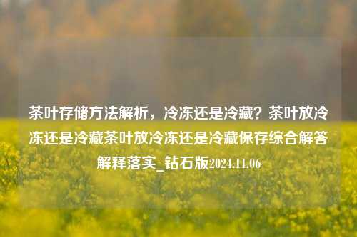 茶叶存储方法解析，冷冻还是冷藏？茶叶放冷冻还是冷藏茶叶放冷冻还是冷藏保存综合解答解释落实_钻石版2024.11.06