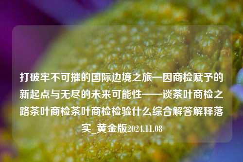 打破牢不可摧的国际边境之旅—因商检赋予的新起点与无尽的未来可能性——谈茶叶商检之路茶叶商检茶叶商检检验什么综合解答解释落实_黄金版2024.11.08