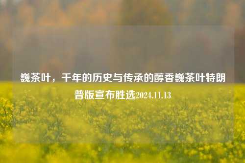 巍茶叶，千年的历史与传承的醇香巍茶叶特朗普版宣布胜选2024.11.13