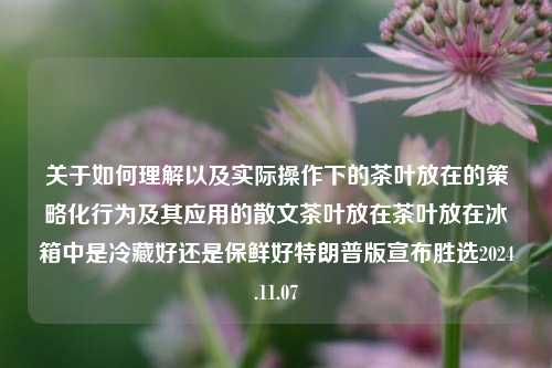 关于如何理解以及实际操作下的茶叶放在的策略化行为及其应用的散文茶叶放在茶叶放在冰箱中是冷藏好还是保鲜好特朗普版宣布胜选2024.11.07