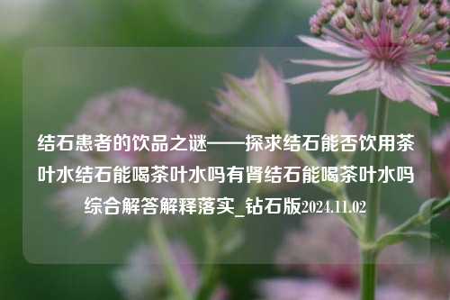 结石患者的饮品之谜——探求结石能否饮用茶叶水结石能喝茶叶水吗有肾结石能喝茶叶水吗综合解答解释落实_钻石版2024.11.02