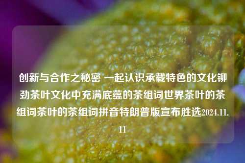 创新与合作之秘密 一起认识承载特色的文化铆劲茶叶文化中充满底蕴的茶组词世界茶叶的茶组词茶叶的茶组词拼音特朗普版宣布胜选2024.11.11