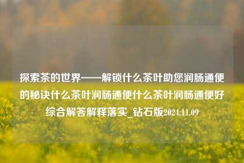 探索茶的世界——解锁什么茶叶助您润肠通便的秘诀什么茶叶润肠通便什么茶叶润肠通便好综合解答解释落实_钻石版2024.11.09