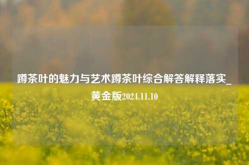 蹲茶叶的魅力与艺术蹲茶叶综合解答解释落实_黄金版2024.11.10