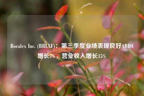 Boralex Inc. (BRLXF)：第三季度业绩表现良好ABDA增长7%，营业收入增长15%