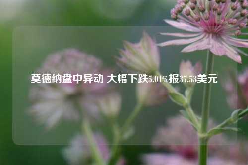 莫德纳盘中异动 大幅下跌5.01%报37.53美元