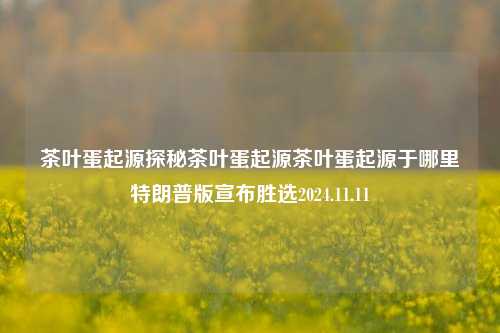 茶叶蛋起源探秘茶叶蛋起源茶叶蛋起源于哪里特朗普版宣布胜选2024.11.11