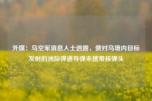 外媒：乌空军消息人士透露，俄对乌境内目标发射的洲际弹道导弹未携带核弹头