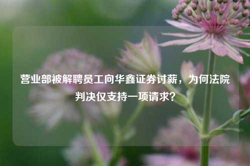 营业部被解聘员工向华鑫证券讨薪，为何法院判决仅支持一项请求？