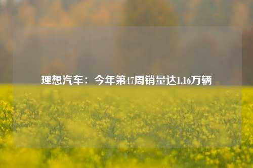 理想汽车：今年第47周销量达1.16万辆