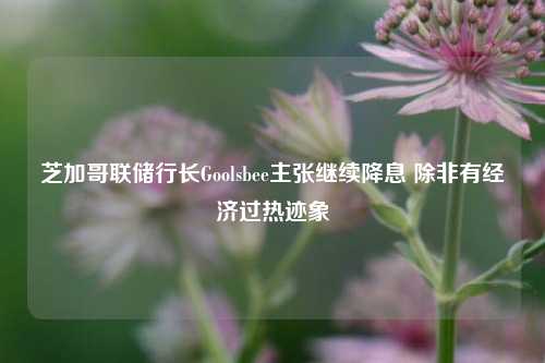 芝加哥联储行长Goolsbee主张继续降息 除非有经济过热迹象