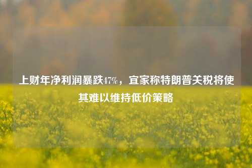 上财年净利润暴跌47%，宜家称特朗普关税将使其难以维持低价策略