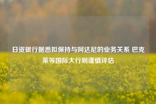 日资银行据悉拟保持与阿达尼的业务关系 巴克莱等国际大行则谨慎评估